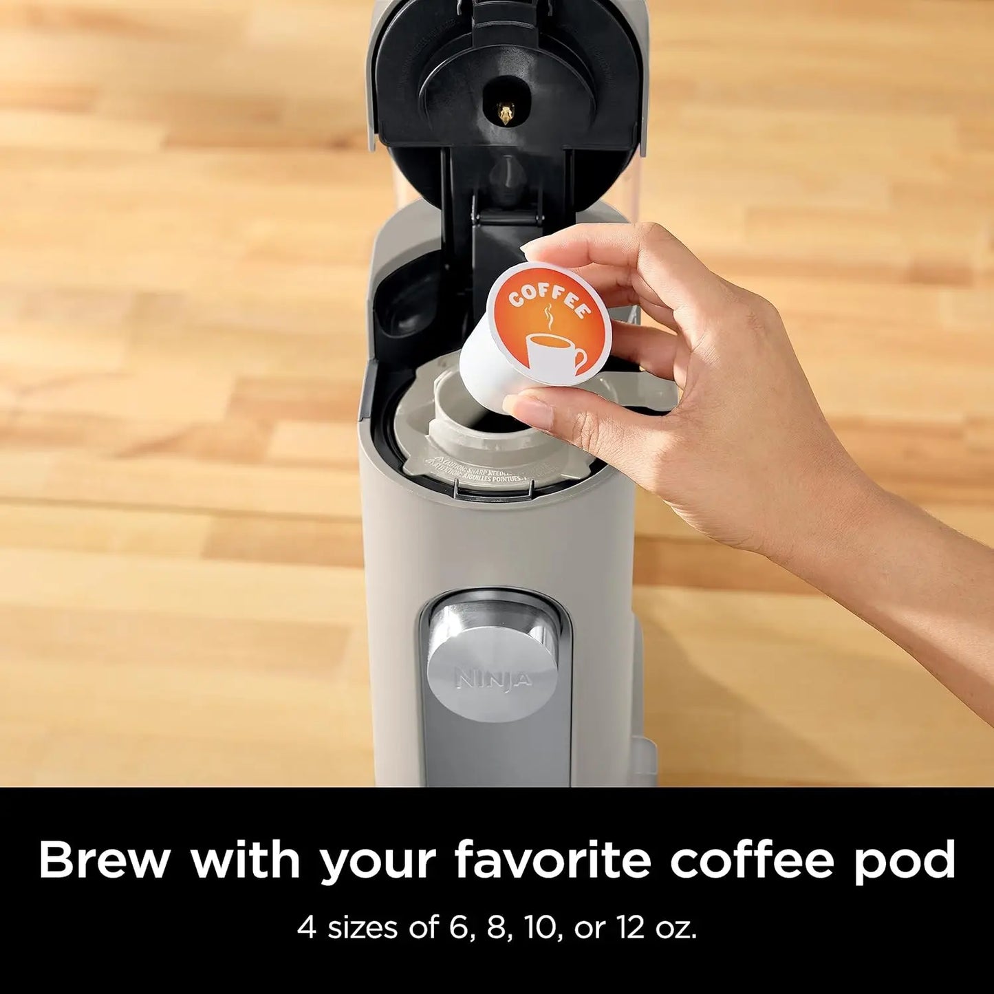 PB051 Pod & Grounds Specialty Single-Serve Coffee Maker, K-Cup Compatible, Brews 56-oz.6-oz. to 24-oz. Black