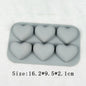 6 Cavities Valentine's Day Heart Silicone Baking Mold Love Chocolate Candy Biscuit Ice Mould Cute Gifts Soap Candle Making Set