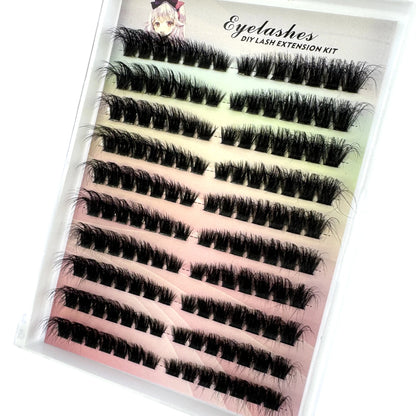 14Rows Fluffy Lash Clusters Thick Volume Eyelash Clusters Extensions 50D/80D Left/Right Individual Lashes Cat Eye Lash Extension