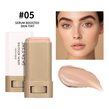 Stick Foundation Balm Serum Boosted Skin Tint Foundation Stick Smooth Plumper Hight Coverage Travel Bronze Foundation Stick