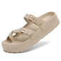 Fashion Thick Sole Slippers For Women Lightweight EVA Beach Shoes With Adjustable Buckle Summer New Orthopedic Slippers