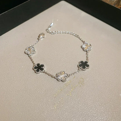 Shell Stone Flower Bracelet for Women Personalized Stainless Steel Bracelet