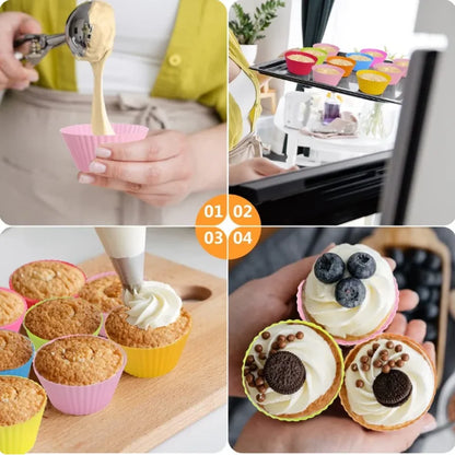 6/12PCS Silicone Muffin Mold