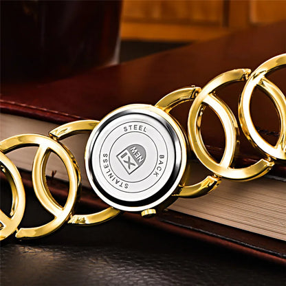 Women Original XINEW 6438 Watches Ladies Casual Golden Quartz Bracelets Watch