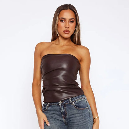 Women's Tank Fashion Streetwear Club Party Tank Clothing Solid Sexy Sleeveless Elegant Female Bodycon Crop Top Tank