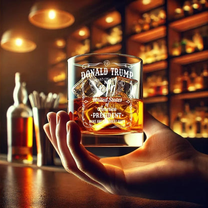 1/2/4PCS Trump Whiskey Glass Wine Glass Lasers Engraved Presidency Glasses Right Wing,Glassware for Drinking,Conservative Gift