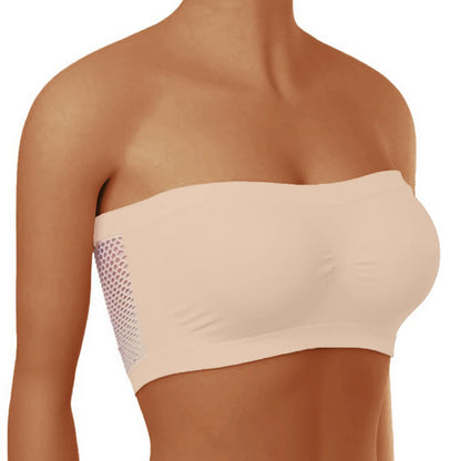 Ladies’ Stretch Strapless Bra Chest Wrap Bandeau Unlined Seamless Fashionable Breathless Soft Bra Suitable For One-Shoulder Tops
