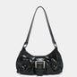 Y2K Punk Style Hobo Bag – Studs & Buckles Shoulder Bag for Women