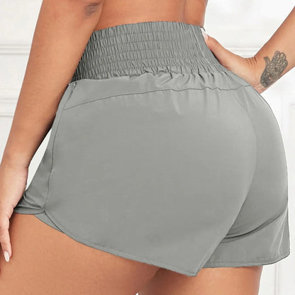 Women Side Zippered Pocket With Inner Lining Shorts Quick Drying Running Fitness Yoga Leisure Sport Shorts