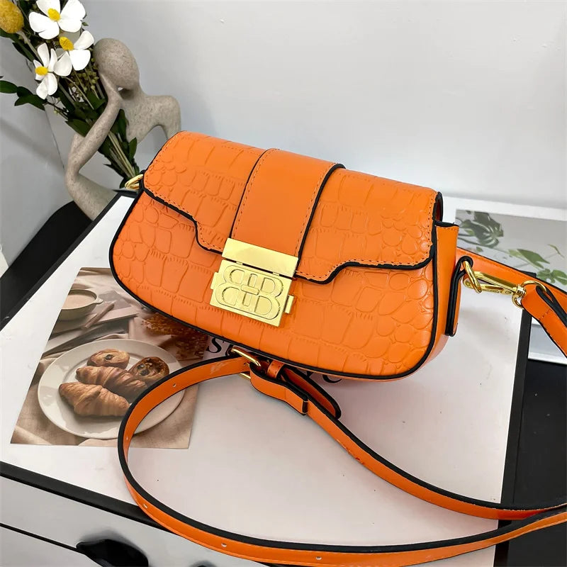 Designer Women's Leather Messenger Bag Elegant Crossbody Shoulder Handbag Luxury Ladies Tote Purse