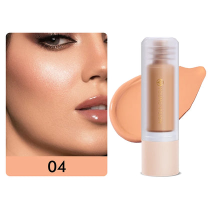 Bottom Press Liquid Foundation High Coverage Makeup Base Matte Oil Control Lasting Waterproof Concealer Korean Makeup BB Cream