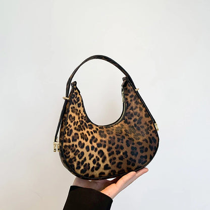 Cow Pattern Shoulder Bag For Spring/Summer Versatile Women's Bag Personalized Korean Leopard Pattern Underarm Handbag