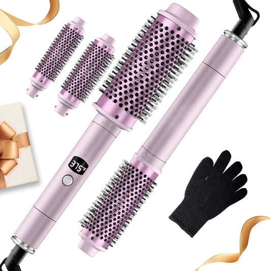 3 in 1 Curling Iron Set, Fast Heat Up Quick Heating Ceramic Hot Brush, Interchangeable Curling Wands for All Hair