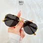 Rimless Sunglasses Women Trendy Luxe Fashion Sunglasses Vintage Glasses