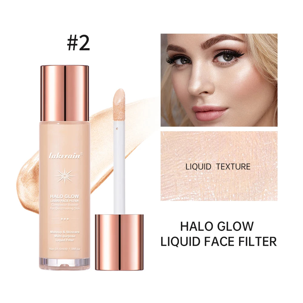Halo Glow Liquid Filter – Liquid Highlighter & Bronzer for Face & Body