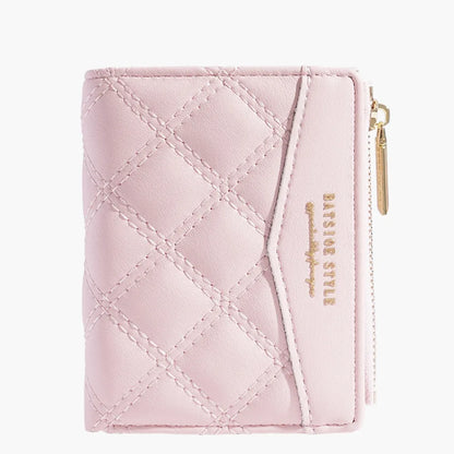 Embroidery Coin Purse Women Wallet Ladies PU Leather Solid Color Short Wallet Zipper Card Bag Card Holder Student Money Bag