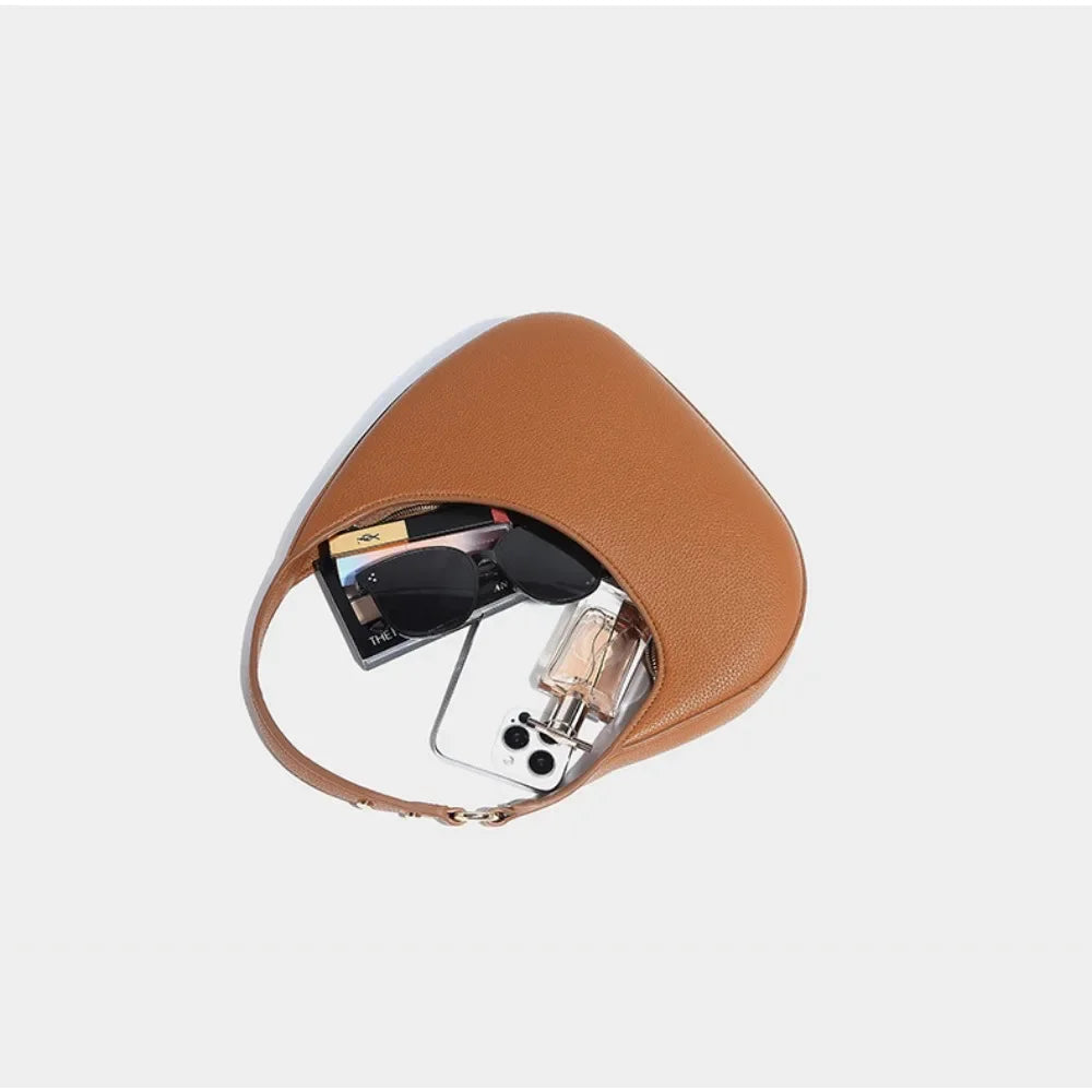 Women's Cervine Shoulder Bag Vegan Leather Top-Handle Handbag Shoulder Bag Cross-borderCrescent Bag Design Handbag Versatile Bag