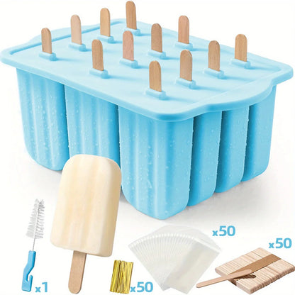 Popsicles Molds, 12 Pieces Silicone Popsicle Molds Easy-Release BPA-free Popsicle Maker Molds Ice Pop Molds Homemade Popsicle