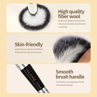 4pcs Makeup Brushes 2pcs Dual-ended Concealing Blush Brushes 2pcs Flat Top Angled Foundation Brushes Kit