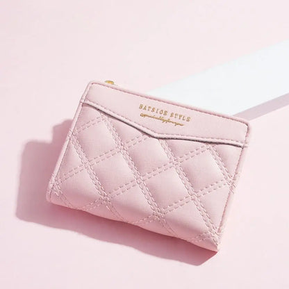 Embroidery Coin Purse Women Wallet Ladies PU Leather Solid Color Short Wallet Zipper Card Bag Card Holder Student Money Bag