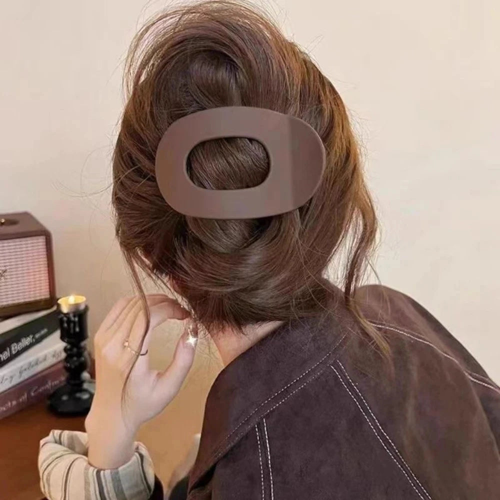 Elegant Bow Shark Clip Fashion Back Of Head Hair Clip Vintage Ponytail Fixed Hairgrips For Woman Simple Hollow Geometry Hairpin