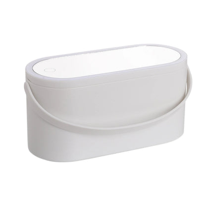 Portable LED Makeup Storage Box – Waterproof Travel Cosmetic Case with Mirror