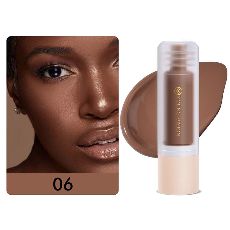 Bottom Press Liquid Foundation High Coverage Makeup Base Matte Oil Control Lasting Waterproof Concealer Korean Makeup BB Cream