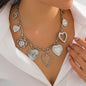 Punk Big Heart Pendant Necklace for Women Fashion Goth Metal Choker Necklace Charm Party Jewelry On The Neck Gifts