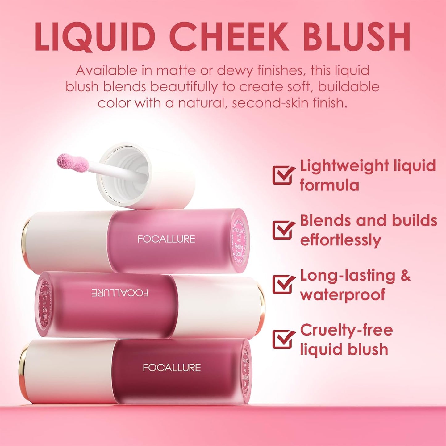Silky Cream Liquid Blush,Leaving a Matte Dewy Makeup Look,Easy to Apply and Create a Natural Flush,Long Lasting and Lightweight Cheek Blush Face Makeup,Catch ME