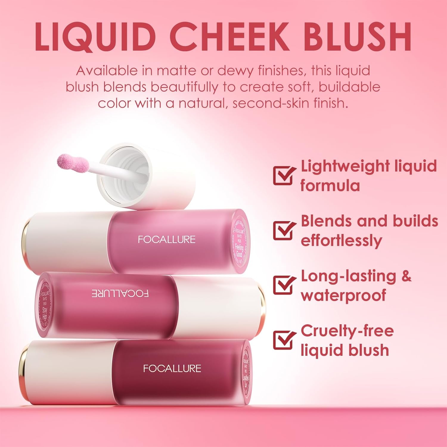 Silky Cream Liquid Blush,Leaving a Matte Dewy Makeup Look,Easy to Apply and Create a Natural Flush,Long Lasting and Lightweight Cheek Blush Face Makeup,Catch ME
