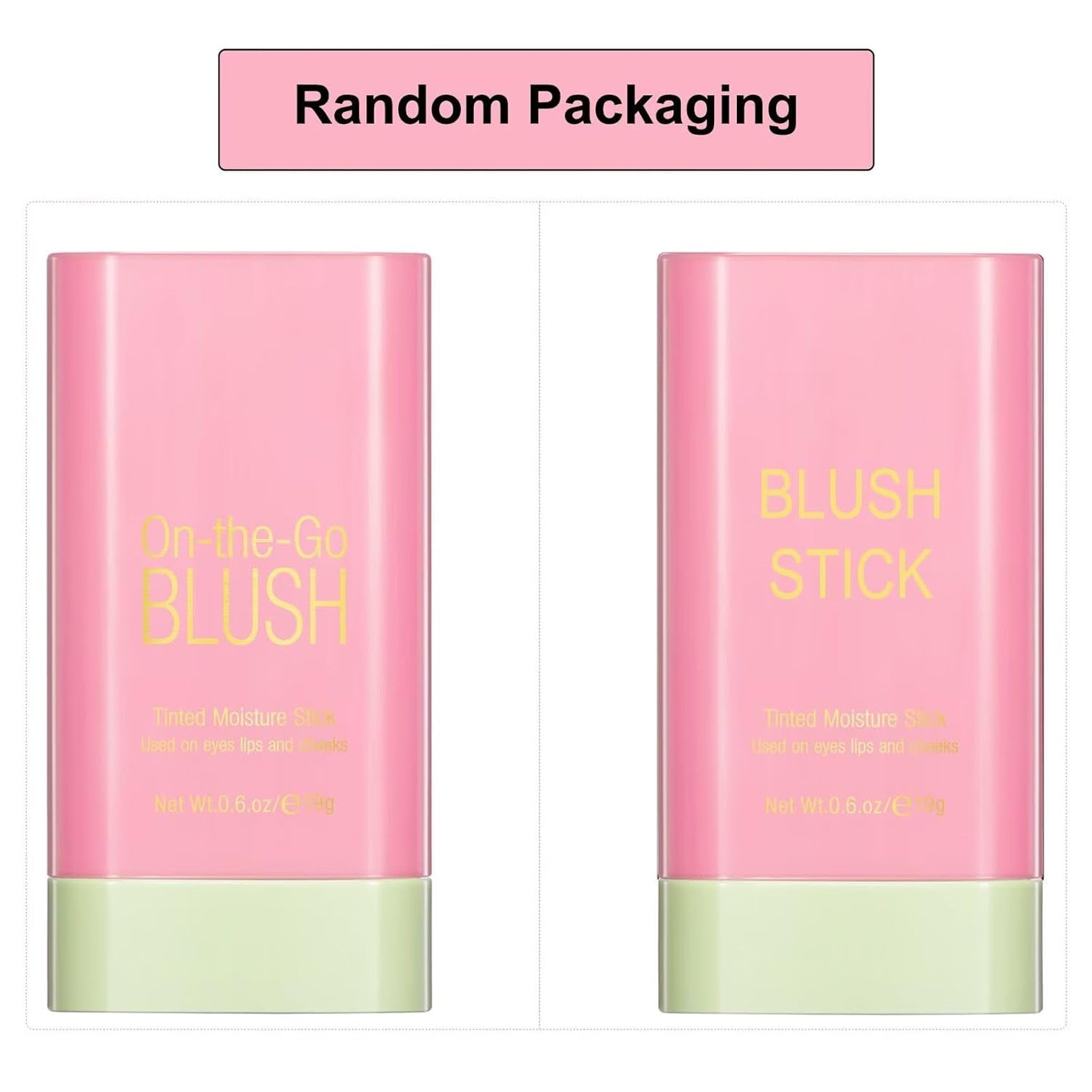 Multi-Use Makeup Blush Stick,Beauty Solid Moisturizer,Waterproof Natural Nude Makeup,Tinted Solid Moisturizer Stick for Eyes Lips Cheek(1#Shy Pink)