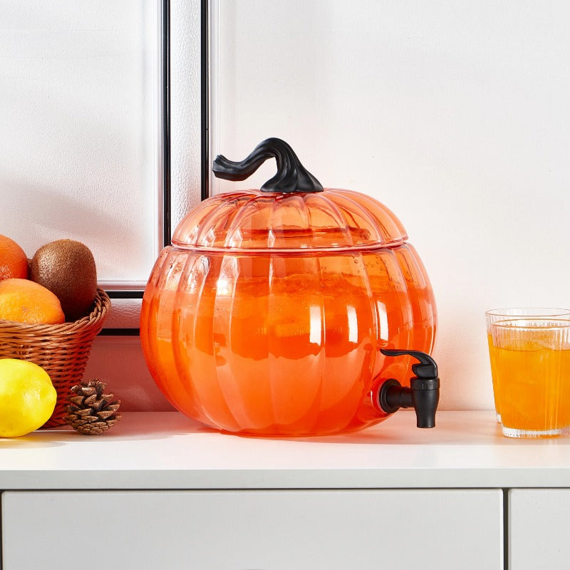 1.5 Gal Orange Pumpkin Glass Dispenser