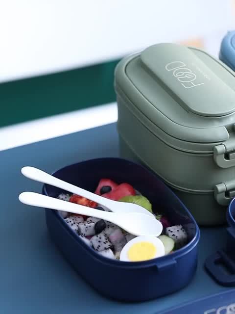 Bento Box Adults Lunch Box: Stackable Lunchbox w/Utensils, Leak-Proof Portable Lunch Container w/Divided Compartments, 1550ml Microwave Safe Lunch Box for Work, Outdoors