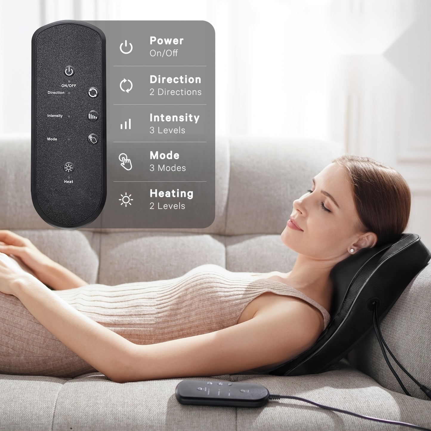 Heating Acupressure Neck Massager – Deep Tissue Kneading Electric Massager for Neck, Shoulder, Back & Legs