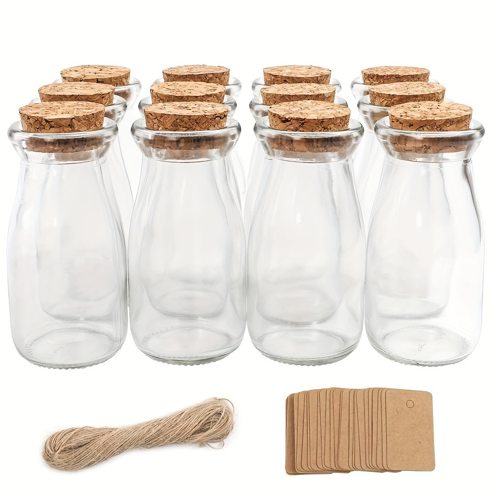 12pcs 3.4oz Small Glass Jars with Lids – 100ml Candy Jars, Potion Bottles with Cork, Mini Herb Jars, Perfect for Party Favors, Halloween Decor & Wedding Gifts