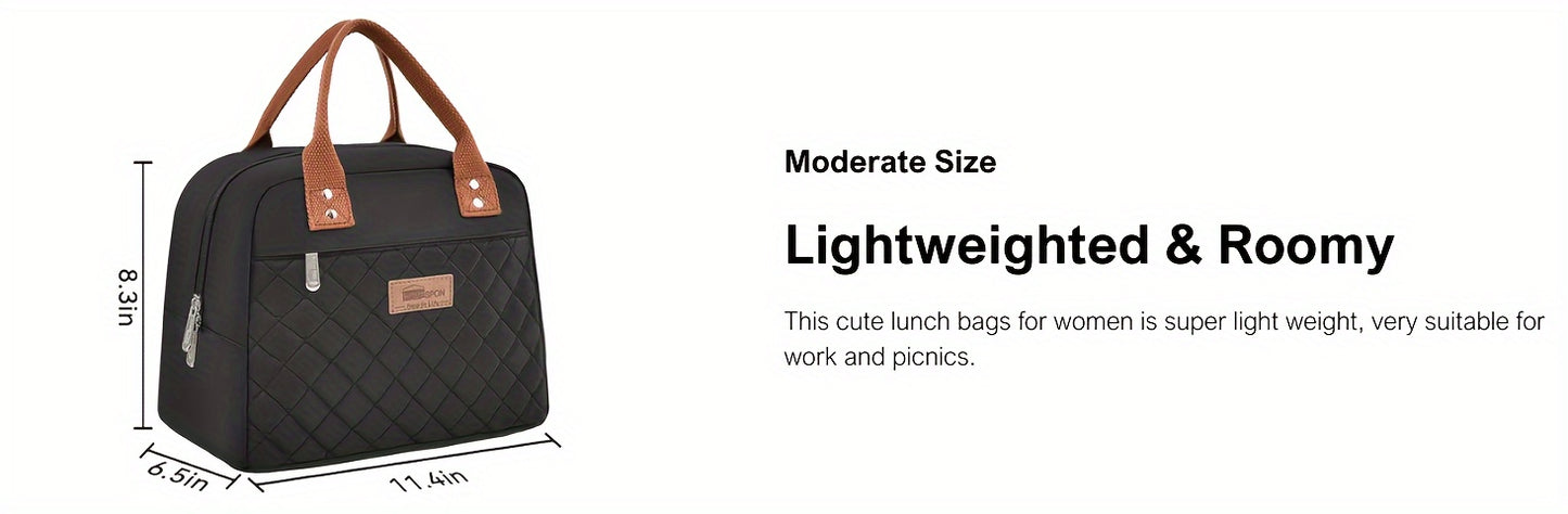 [Fast Arrival] Spacious Insulated Lunch Tote Bag - Lunch Bags for Women Men Adults with Front Pocket, Cooler Container, and Thermal Insulation for Work, Picnic, and Outdoor Activities - Durable, Water-Resistant, and Easy to C