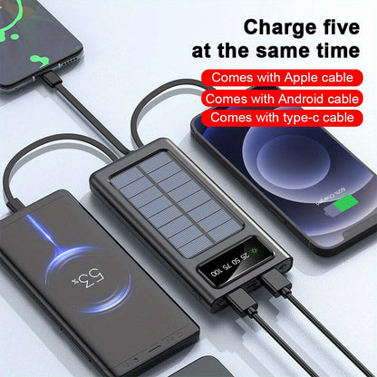 2024 Super 10000mAh USB Portable Solar Power Bank External Battery Charger For Cell Phone, Solar Mobile Power, Mobile Power, Portable Charger For All Devices - Long Lasting, Travel Camping, LED Flashlight